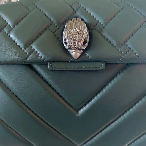 KURT GEIGER LONDON KENSINGTON LEATHER LEATHER SHOULDER BAG IN TEAL - Picture 6 of 14